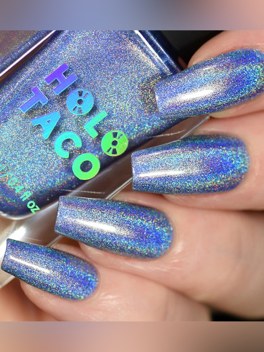 Holo taco sparkling water blue linear holographic nail polish retired